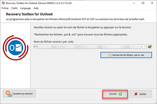 COMMENT RÉPARER UN FICHIER .OST OU .PST AVEC RECOVERY TOOLBOX FOR OUTLOOK ? Recovery%20Toolbox-3