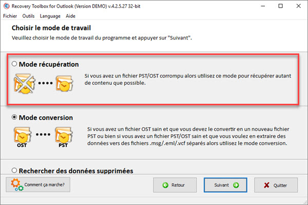 COMMENT RÉPARER UN FICHIER .OST OU .PST AVEC RECOVERY TOOLBOX FOR OUTLOOK ? Recovery%20Toolbox-4
