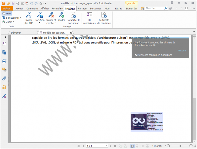 COMMENT AJOUTER UNE SIGNATURE DANS UN DOCUMENT PDF ? FoxitReader_2016-10-17_11-23-33