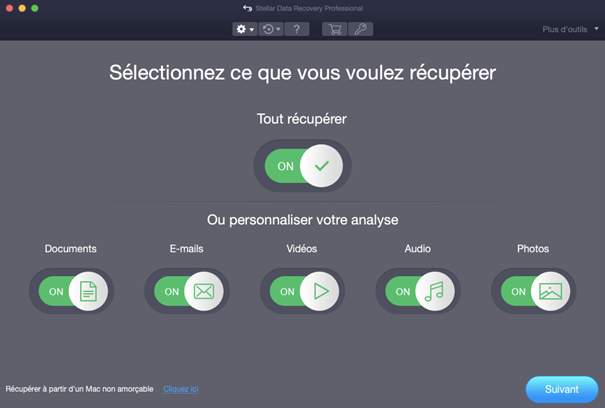 Sélectionner le type de documents à récupérer avec Stellar
