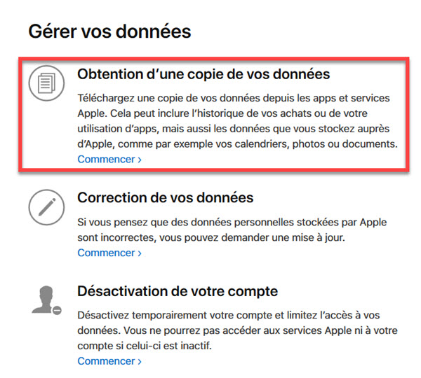 Apple données personnelles