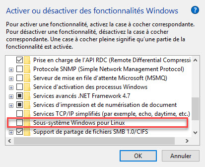 Linux sur Windows 10