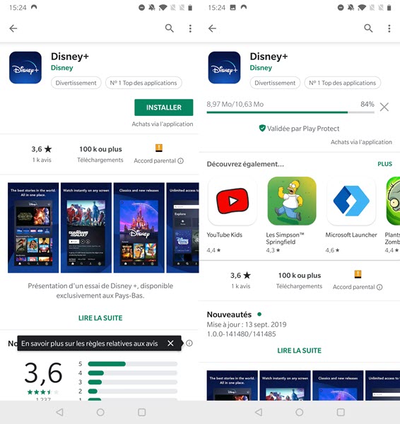 DisneyPlus sur Google Play