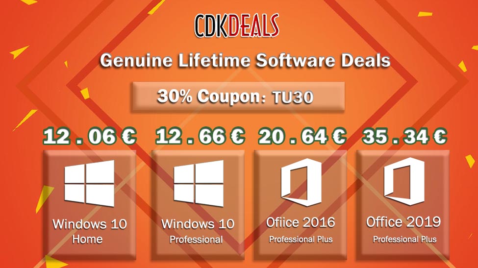 La clé Windows 10 Pro OEM pour un PC à 12.36 euros, pour 2 PC à